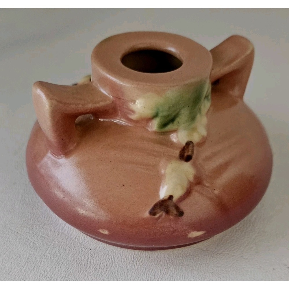 Roseville Snowberry 1946 Pink Candle Holder - 1CS1